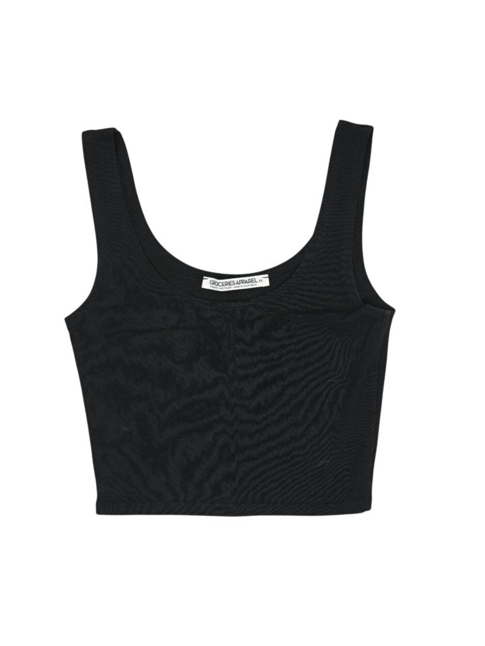 Groceries Apparel Fitted Crop Top in Black